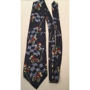 Vintage NOS Mickey Mouse Bike Tie Bicycle Blue Mickey Unlimited SEARS Check Flag